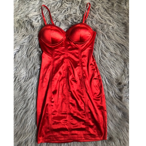 forever 21 red satin dress